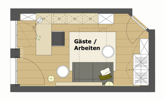 Innenarchitekt und Interior Designer Andreas Ptatscheck, München, bietet in seinem Büro für Innenarchitektur und Interior Design Beratung und Planung für Arbeitszimmer und Gästezimmer.