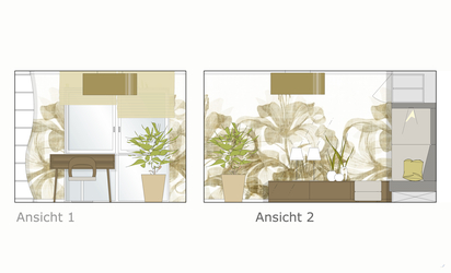 Innenarchitekt und Interior Designer Andreas Ptatscheck, München, bietet in seinem Büro für Innenarchitektur und Interior Design Beratung und Planung für Arbeitszimmer und stellt den Entwurf in allen Ansichten dar.