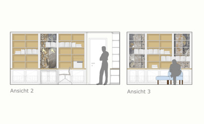 Innenarchitekt und Interior Designer Andreas Ptatscheck, München, bietet in seinem Büro für Innenarchitektur und Interior Design Beratung und Planung für Arbeitszimmer mit kreativen Entwurfsideen und zeigt diese anschaulich in Ansichten.