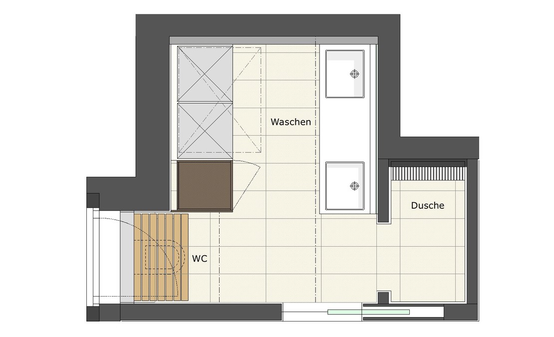 Gästebad mit Waschküche | Innenarchitekt in München - Andreas Ptatscheck