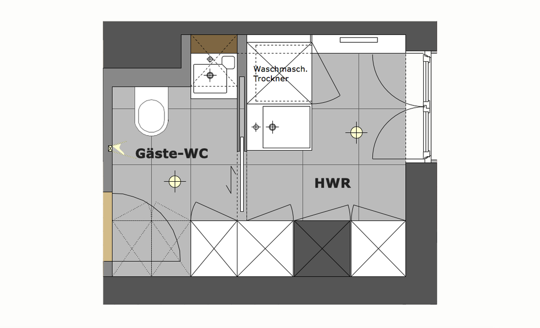 GästeWC mit Hauswirtschaftsraum Innenarchitekt in München Andreas Ptatscheck
