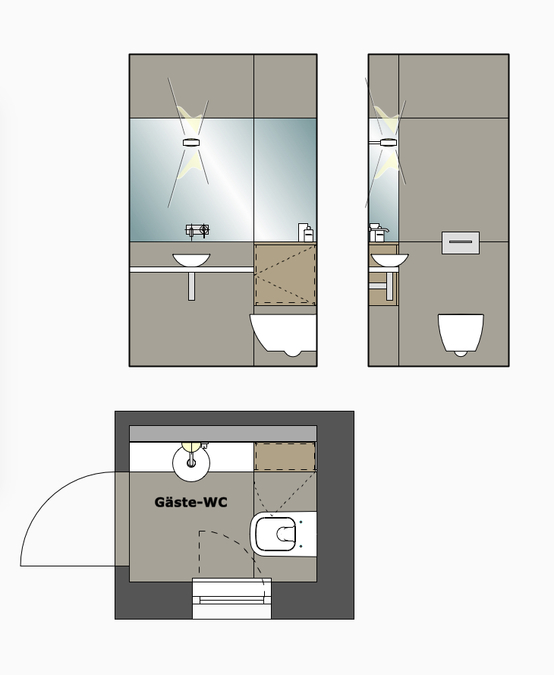 Innenarchitekt und Interior Designer Andreas Ptatscheck, München, bietet in seinem Büro für Innenarchitektur und Interior Design Planung und Beratung für das Gäste-WC.