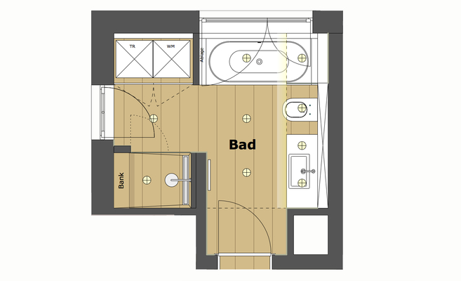 Badezimmer einer Singlewohnung | Innenarchitekt in München - Andreas