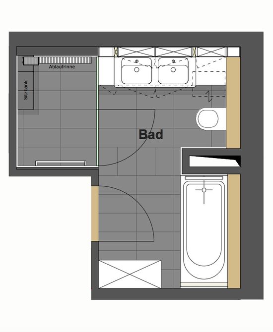 Innenarchitekt und Interior Designer Andreas Ptatscheck, München, plante den Innenausbau der Neubauwohnung und entwarf die Innenarchitektur und das Interior Design für das Badezimmer mit Badewanne und Dusche.