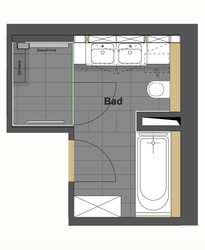 Innenarchitekt und Interior Designer Andreas Ptatscheck, München, plante den Innenausbau der Neubauwohnung und entwarf die Innenarchitektur und das Interior Design für das Badezimmer mit Badewanne und Dusche.