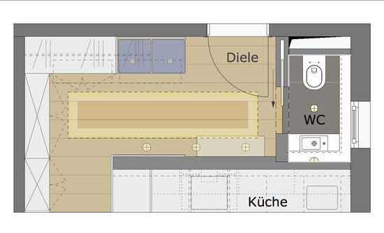 Innenarchitekt und Interior Designer Andreas Ptatscheck, München, entwirft Ihr Badezimmer, Duschbad, Gäste-WC und stellt es im Grundriss dar.