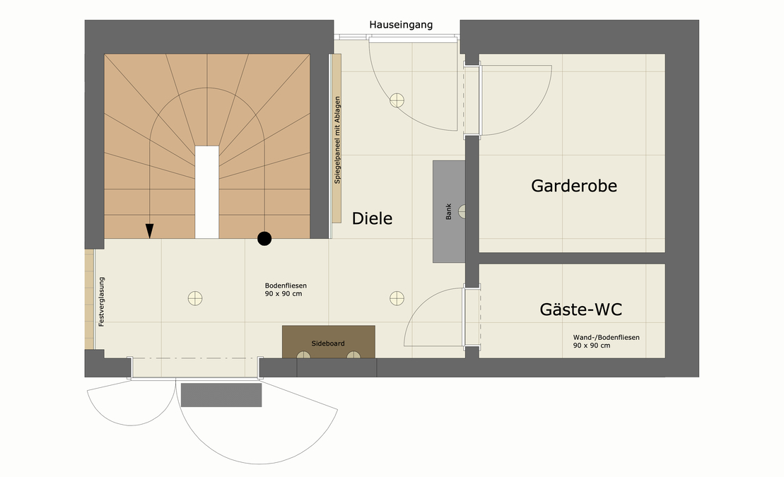 Das Büro für Innenarchitektur und Interior Design von Andreas Ptatscheck, Innenarchitekt in München, entwirft exklusive Dielen, Garderoben, Hauseingänge und Entrées mit Atmosphäre.