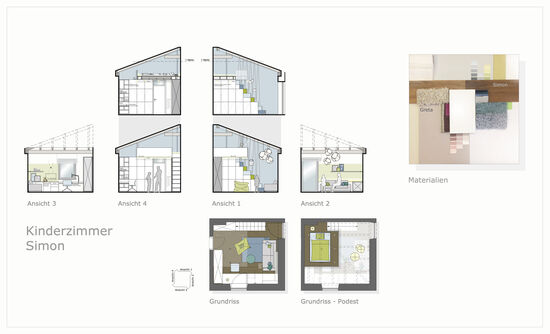 Innenarchitekt und Interior Designer Andreas Ptatscheck, München, gestaltete die Kinderzimmer mit fröhlichen Farben und schadstofffreien Materialien, die ideal zusammenpassen und eine kindgerechte Atmosphäre erzeugen.