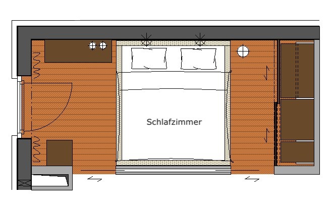 Schlafzimmer eines Appartements | Innenarchitekt in München - Andreas
