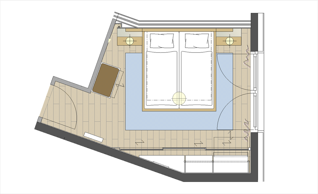 Schlafzimmer einer Ferienwohnung | Innenarchitekt in München - Andreas