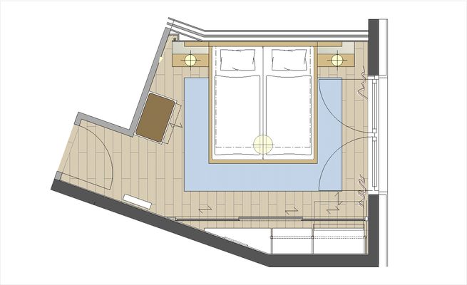 Schlafzimmer einer Ferienwohnung | Innenarchitekt in München - Andreas