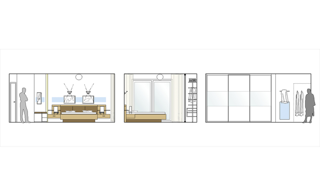 Schlafzimmer einer Ferienwohnung | Innenarchitekt in München - Andreas