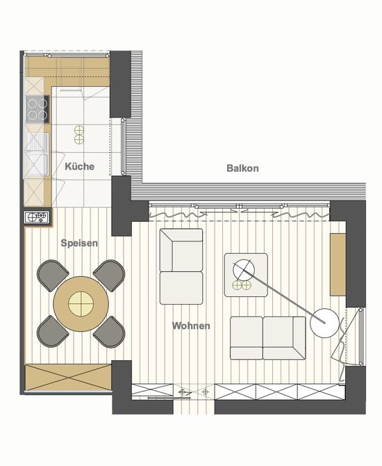 Andreas Ptatscheck, München erstellt als Innenarchitekt und Interior Designer außergewöhnliche Entwürfe für alle Aufgaben der Innenarchitektur und des Interior Design, z.B. für Speisezimmer.