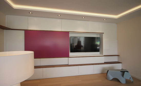 Innenarchitekt und Interior Designer Andreas Ptatscheck, München befasst sich mit allen Themen der Innenarchitektur und des Interior Design, hier ein Einbauschrank mit TV-Gefache.
