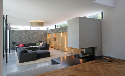 Innenarchitekt Andreas Ptatscheck, München entwickelt als Interior Designer kreative Raumideen für alle Aufgaben der Innenarchitektur und des Interior Design, hier für ein Wohnzimmer mit Kamin.