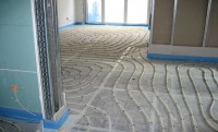Innenarchitektur mit Fußbodenheizung in modernem